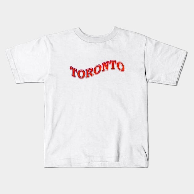 Toronto Canada in Red Word Art Kids T-Shirt by Star58